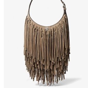 Fringe Suade Bag with Silver Chain